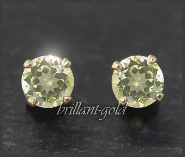 Preview: Ohrstecker 585 Gold Citrin hell gelb 4,5,6mm